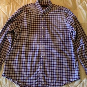 Ralph Lauren Men's Purple Checkered Button Down Shirt Size XXL